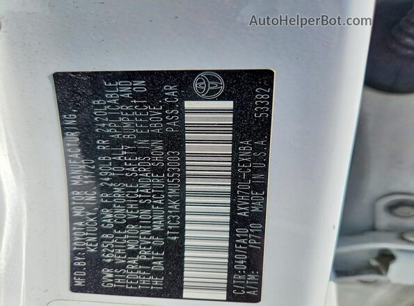 4T1C31AK1MU553003 2021 TOYOTA CAMRY White ძრავის განყოფილების ხედი