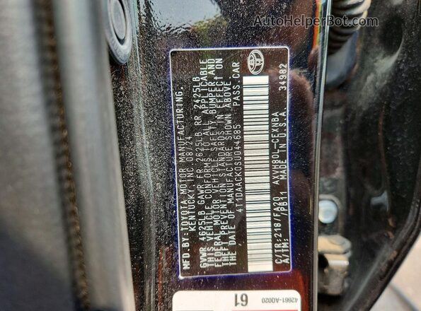 4T1DAACK0SU044685 2025 TOYOTA CAMRY Black Vista del compartimento del motor