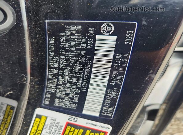4T1DAACK0SU202331 2025 TOYOTA CAMRY Black Vista del compartimento del motor