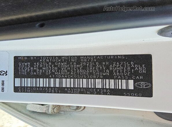 4T1DAACK0SU530879 2025 TOYOTA CAMRY White Engine compartment view