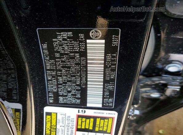 4T1DAACK0TU713829 2026 TOYOTA CAMRY Черный Вид подкапотного пространства