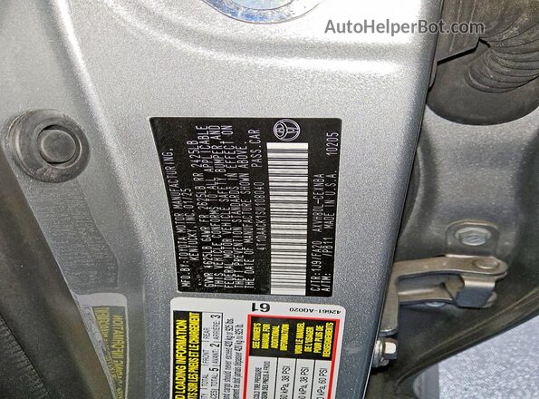 4T1DAACK1SU108040 2025 TOYOTA CAMRY Silver VIN sticker view