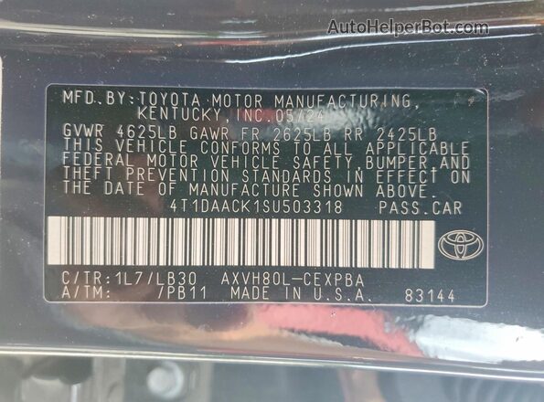 4T1DAACK1SU503318 2025 TOYOTA CAMRY Gray Շարժիչի բաժամունքի տեսք