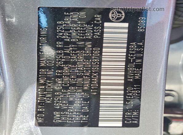 4T1DAACK1SU587060 2025 TOYOTA CAMRY Серый Вид подкапотного пространства