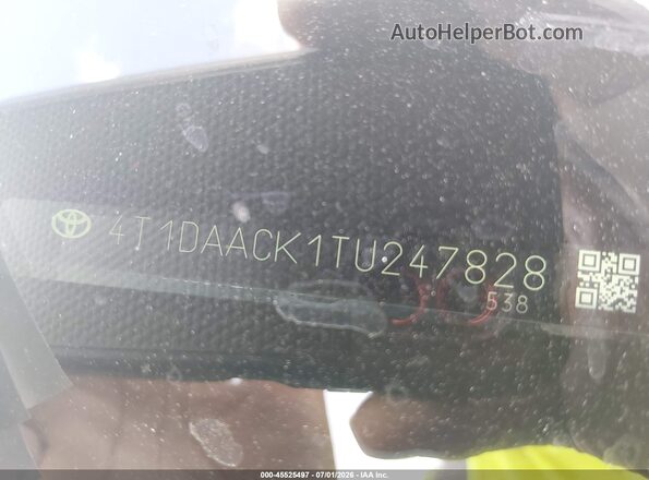 4T1DAACK1TU247828 2026 TOYOTA CAMRY Gray Вид підкапотного простору
