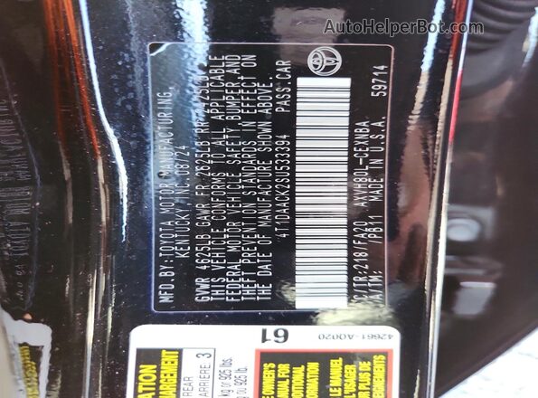 4T1DAACK2SU533394 2025 TOYOTA CAMRY Black Engine compartment view