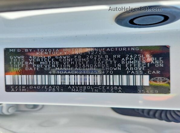 4T1DAACK2TU255470 2026 TOYOTA CAMRY White Widok komory silnika