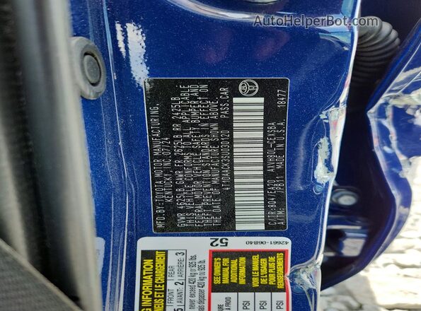 4T1DAACK3SU030120 2025 TOYOTA CAMRY Blue Вид підкапотного простору
