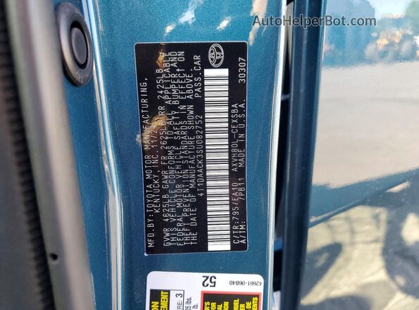 4T1DAACK3SU082752 2025 TOYOTA CAMRY Blue Вид підкапотного простору