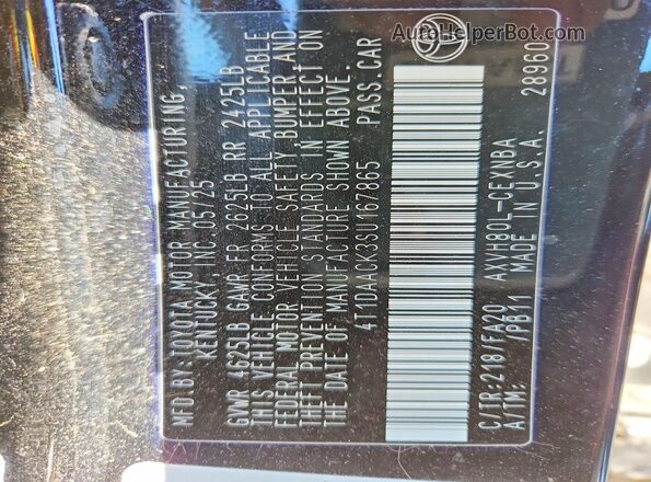 4T1DAACK3SU167865 2025 TOYOTA CAMRY Black Engine compartment view