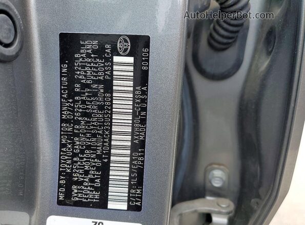 4T1DAACK3SU522808 2025 TOYOTA CAMRY Серебряный Вид подкапотного пространства