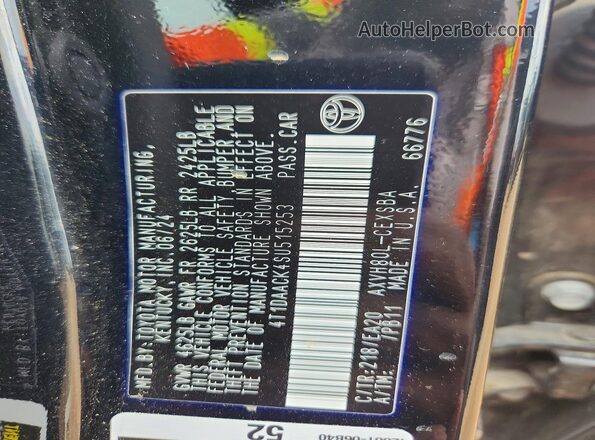 4T1DAACK4SU515253 2025 TOYOTA CAMRY Черный Вид подкапотного пространства