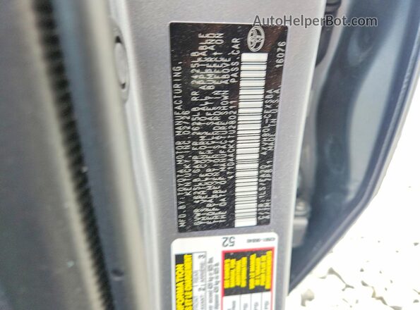 4T1DAACK4TU280211 2026 TOYOTA CAMRY Gray Widok naklejki z numerem VIN