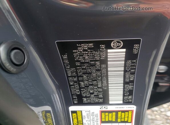 4T1DAACK4TU306788 2026 TOYOTA CAMRY Charcoal Vista del compartimento del motor