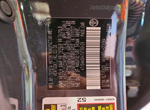 4T1DAACK4TU706429 2026 TOYOTA CAMRY Black Engine compartment view