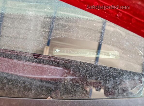4T1DAACK6SU093812 2025 TOYOTA CAMRY Red Вид наклейки з VIN-кодом