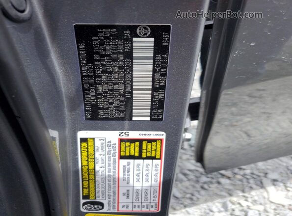 4T1DAACK6SU547329 2025 TOYOTA CAMRY Серый Вид наклейки с VIN-кодом