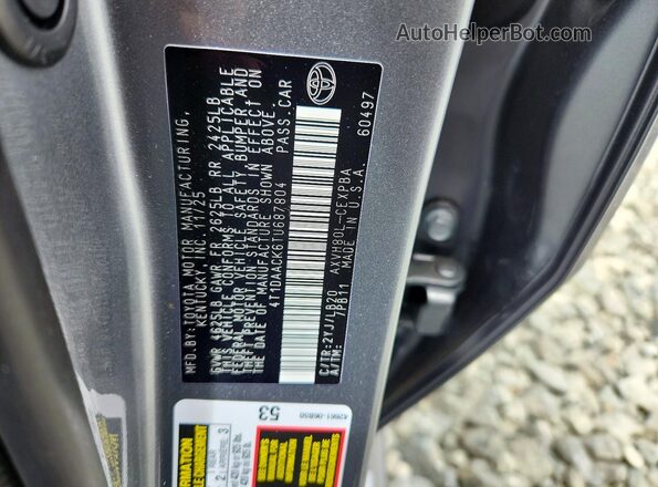 4T1DAACK6TU687804 2026 TOYOTA CAMRY Gray Vista del compartimento del motor