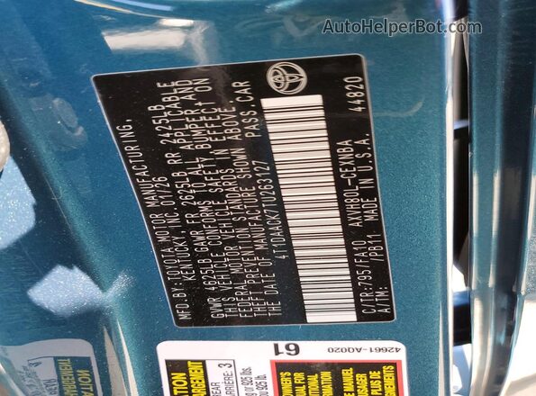 4T1DAACK7TU263127 2026 TOYOTA CAMRY Blue Widok komory silnika
