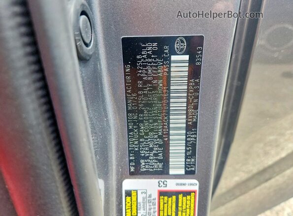 4T1DAACK7TU701631 2026 TOYOTA CAMRY Gray Widok komory silnika