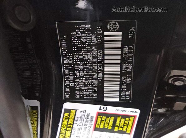 4T1DAACK7TU730353 2026 TOYOTA CAMRY Black Շարժիչի բաժամունքի տեսք