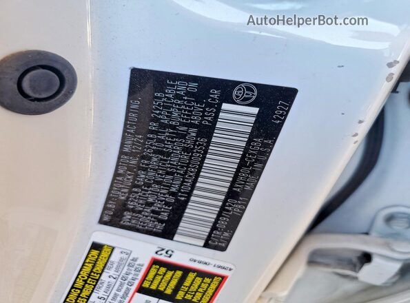 4T1DAACK8SU093536 2025 TOYOTA CAMRY White Вид підкапотного простору