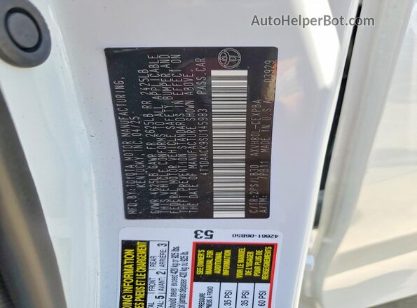 4T1DAACK9SU145983 2025 TOYOTA CAMRY White Widok komory silnika