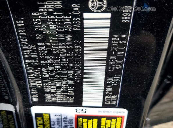 4T1DAACK9TU739913 2026 TOYOTA CAMRY Black Շարժիչի բաժամունքի տեսք