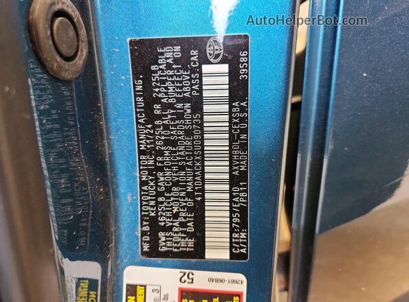 4T1DAACKXSU090735 2025 TOYOTA CAMRY Синий Вид подкапотного пространства