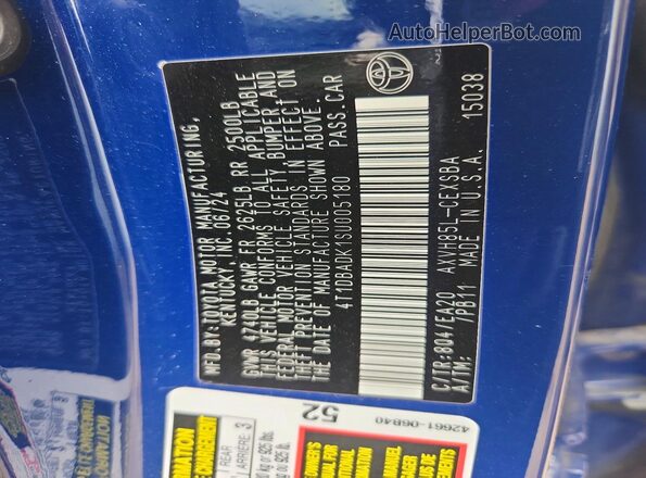 4T1DBADK1SU005180 2025 TOYOTA CAMRY Blue Вид підкапотного простору