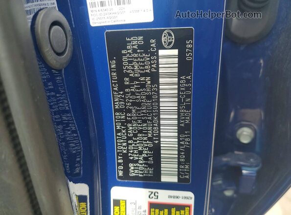 4T1DBADK1SU010735 2025 TOYOTA CAMRY Синий Вид подкапотного пространства