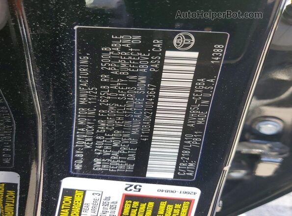4T1DBADK2TU043647 2026 TOYOTA CAMRY Black Widok komory silnika
