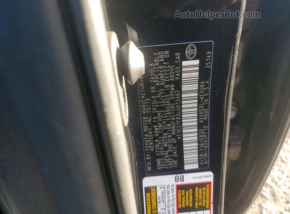 4T1E21FB2LU013467 2020 TOYOTA AVALON Черный Вид наклейки с VIN-кодом