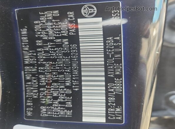 4T1F11AK9MU462936 2021 TOYOTA CAMRY Black Вид підкапотного простору