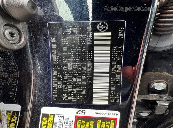 4T1G11AK2MU476830 2021 TOYOTA CAMRY Black Շարժիչի բաժամունքի տեսք