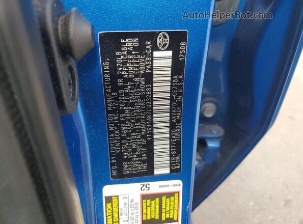 4T1G11AK7LU332883 2020 TOYOTA CAMRY Blue Engine compartment view