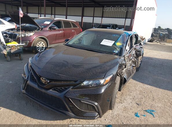 4T1G11AK8NU669923 2022 TOYOTA CAMRY Black წინა მარცხენა ხედი სამი მეოთხედიდან