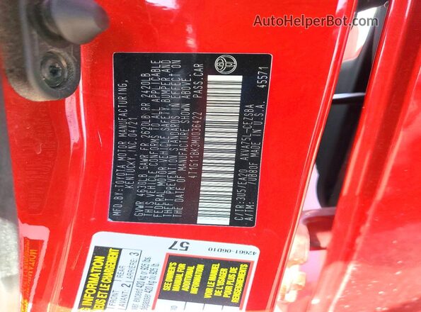 4T1G11BK3MU036422 2021 TOYOTA CAMRY Red Շարժիչի բաժամունքի տեսք