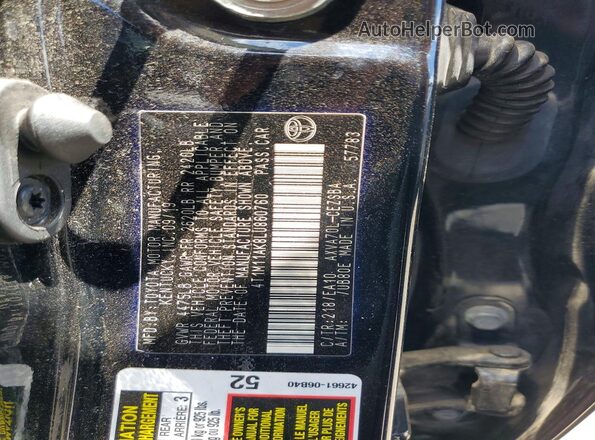 4T1M11AK8LU860760 2020 TOYOTA CAMRY Black Vista del compartimento del motor