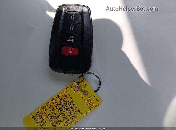 4T1M11BK2LU014686 2020 TOYOTA CAMRY Red წინა პანელის ხედი