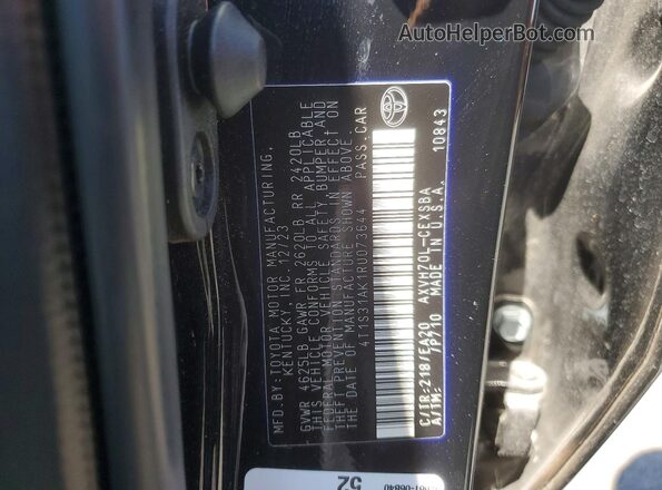 4T1S31AK1RU073644 2024 TOYOTA CAMRY Черный Вид подкапотного пространства