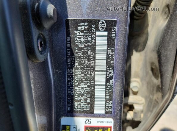 4T1T11AK7PU832367 2023 TOYOTA CAMRY Серый Вид подкапотного пространства