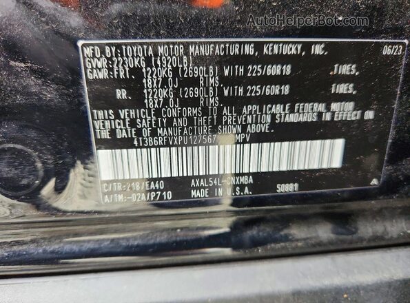 4T3B6RFVXPU127567 2023 TOYOTA RAV4 Black Vista del compartimento del motor