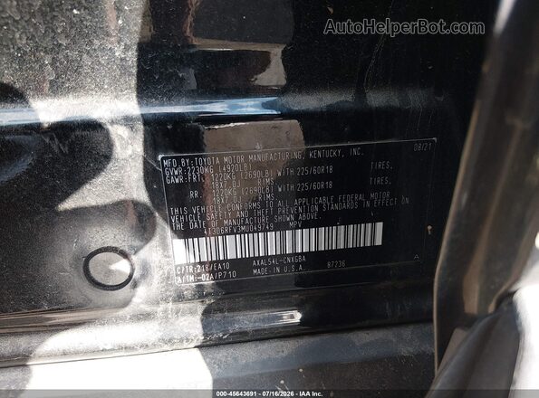 4T3D6RFV3MU049749 2021 TOYOTA RAV4 HYBRID Black Շարժիչի բաժամունքի տեսք