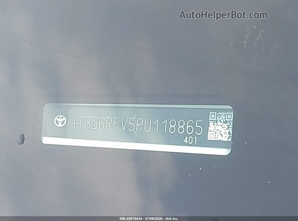 4T3D6RFV5PU118865 2023 TOYOTA RAV4 HYBRID Белый Вид подкапотного пространства
