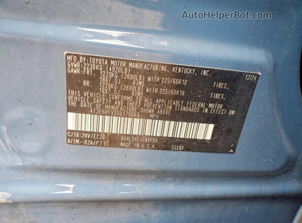 4T3E6RFV3SU179063 2025 TOYOTA RAV4 Blue 360 interior view