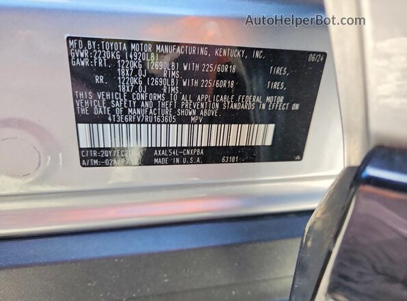 4T3E6RFV7RU163605 2024 TOYOTA RAV4 Silver Շարժիչի բաժամունքի տեսք