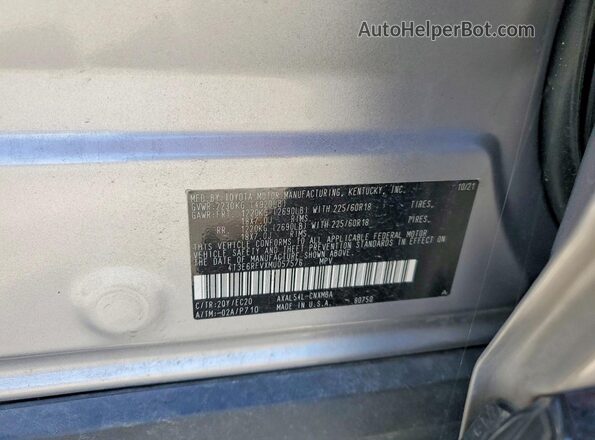4T3E6RFVXMU057576 2021 TOYOTA RAV4 Silver ძრავის განყოფილების ხედი