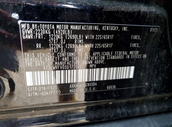 4T3LWRFV0SU172062 2025 TOYOTA RAV4 Black Widok komory silnika