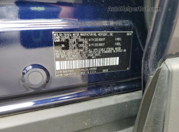 4T3R6RFV1LU003339 2020 TOYOTA RAV4 Blue Engine compartment view